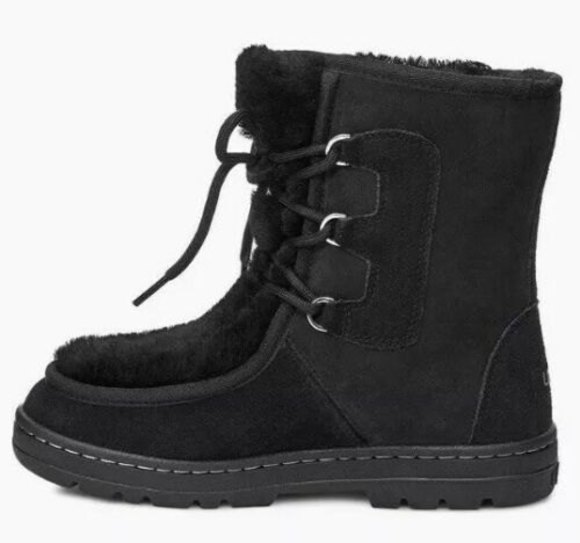 New Ugg MUKLUK REVIVAL 10 Black Leather Suede Fur Sheepskin Wm Boots Eu 41 $240 - Picture 3 of 6